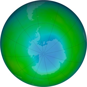 Antarctic ozone map for 1987-06
